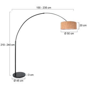 lámparadearcoconpantalladecorchoybasemetálicanegrasteinhauersparkledlight-7