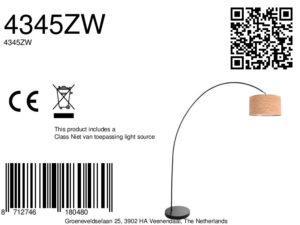 lámparadearcoconpantalladecorchoybrazonegromodernomexlitesolva-8a