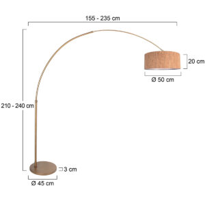 lámparadearcoenbroncecongranpantalladecorchosteinhauersparkledlight-7