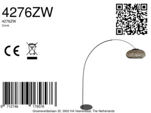 lámparadearconegraconpantalladebambúybaseredondaannelightcurve-8a