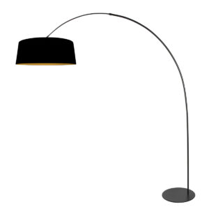 lámparadearconegraconpantalladelinoeinteriordoradoannelightcurve-1