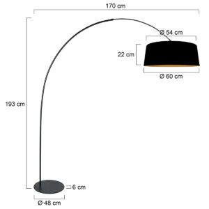 lámparadearconegraconpantalladelinoeinteriordoradoannelightcurve-7