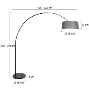 lámparadearconegraconpantalladelinogrissteinhauersparkledlight-7