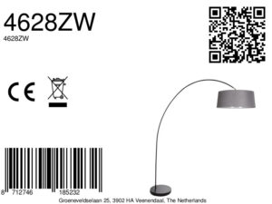 lámparadearconegraconpantallagrissuavemexlitesolva-8a