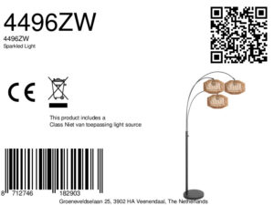 lámparadearconegradetreslucesconpantalladecuerdasteinhauersparkledlight-8a