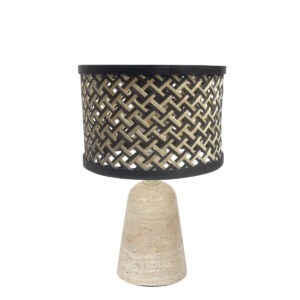 lámparademesaconpantalladebambúybasedetravertinoannelighttravino-1