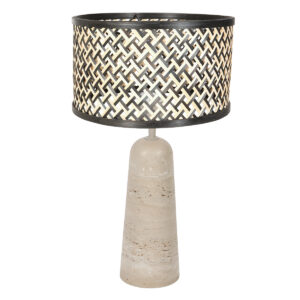 lámparademesaconpantalladebambúybasemacizadetravertinoannelighttravino-1