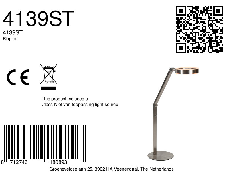 lámparademesadeacerocondobleledintegradosteinhauerringlux-8a