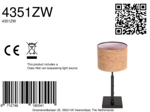 lámparademesanegraconpantalladecorchocálidasteinhauerstang-8a