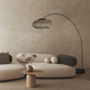 lámparadepieconpantalladebambúybasenegraestilizadamexlitesolva-2