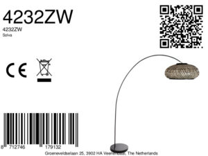 lámparadepieconpantalladebambúybasenegraestilizadamexlitesolva-8a