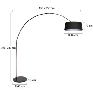 modernalámparadearconegraconpantalladelinonegrosteinhauersparkledlight-7