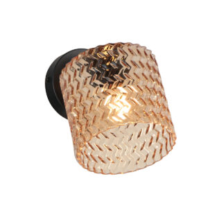 lámparadeparednegraconpantalladevidrioámbarmexliteocre-10