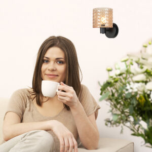 lámparadeparednegraconpantalladevidrioámbarmexliteocre-2