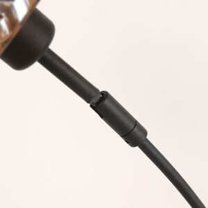 lámparadepienegraconcincopantallasdevidrioribeteadoámbarmexliteocre-12