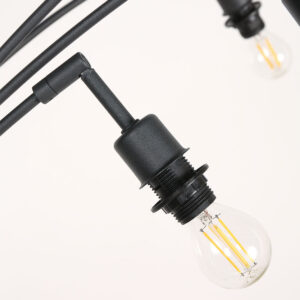 lámparadepienegraconcincopantallasdevidrioribeteadoámbarmexliteocre-13