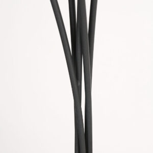 lámparadepienegraconcincopantallasdevidrioribeteadoámbarmexliteocre-14