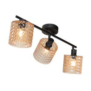 lámparadetechonegracontrespantallasdevidrioámbarmexliteocre-1