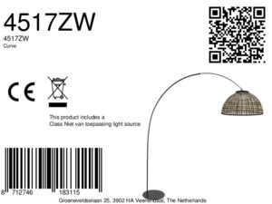 annelighting-lámparadepie-curve-naturalnegro-bambúmetal-lámparadearco-e27-4517zw-8a