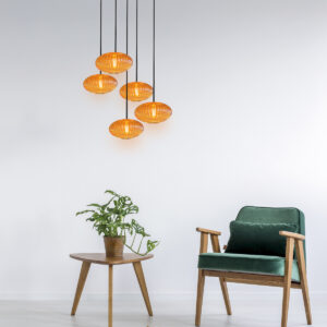 lámparacolgante5lucesnegroconcristalámbarmexliteaurelio-2