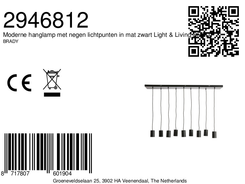 lámparacolgantemodernaconnuevepuntosdeluzennegromatelight&livingbrady-8a