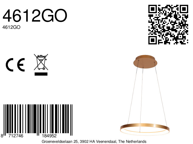 lámparacolganteredondadorada57cmconledsteinhauerringlede-8a