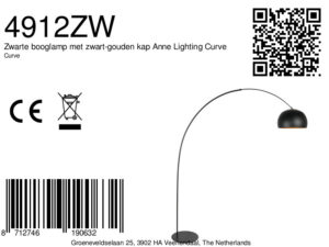 lámparadearconegraconpantallanegro-doradaannelightingcurve-8a