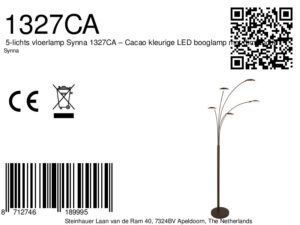 mexlite-lámparadepie-synna-marrón-metal-lámparadearco-led-1327ca-8a