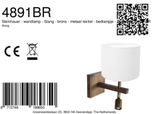 steinhauer-apliquedepared-stang-bronce-metaltextil-lámparadecabecera-led_e27-4891br-8a