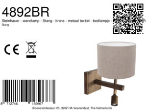steinhauer-apliquedepared-stang-bronce-metaltextil-lámparadecabecera-led_e27-4892br-8a