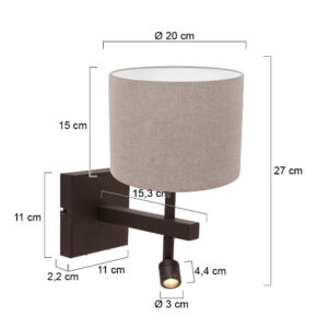 steinhauer-apliquedepared-stang-grisnegro-metaltextil-lámparadecabecera-led_e27-4872ca-7