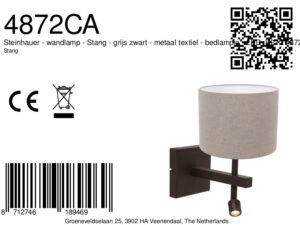 steinhauer-apliquedepared-stang-grisnegro-metaltextil-lámparadecabecera-led_e27-4872ca-8a