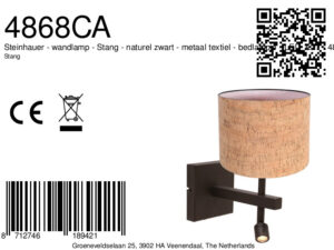 steinhauer-apliquedepared-stang-naturalnegro-metaltextil-lámparadecabecera-led_e27-4868ca-8a