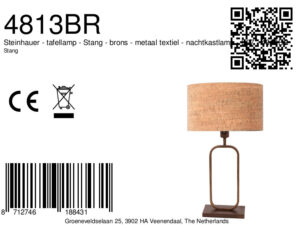 steinhauer-lámparademesa-stang-bronce-metaltextil-lámparadenoche-e27-4813br-8a