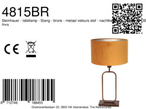 steinhauer-lámparademesa-stang-bronce-metalvelourstejido-lámparadenoche-e27-4815br-8a