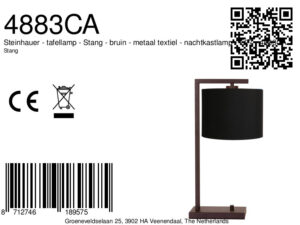 steinhauer-lámparademesa-stang-marrón-metaltextil-lámparadenoche-e27-4883ca-8a