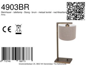 steinhauer-lámparademesa-stang-marrón-metaltextil-lámparadenoche-e27-4903br-8a