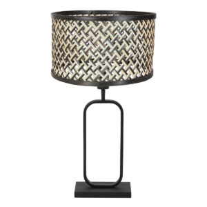 steinhauer-lámparademesa-stang-negro-bambúmetal-lámparadenoche-e27-4804zw-1