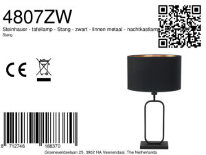 steinhauer-lámparademesa-stang-negro-linometal-lámparadenoche-e27-4807zw-8a