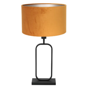 steinhauer-lámparademesa-stang-negro-metalvelourstejido-ø47cm-e27-4808zw-1