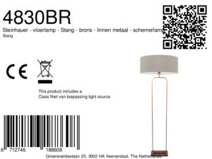 steinhauer-lámparadepie-stang-bronce-linometal-lámparadeambiente-e27-4830br-8a