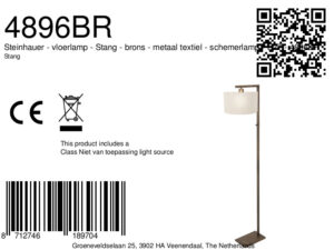 steinhauer-lámparadepie-stang-bronce-metaltextil-lámparadeambiente-e27-4896br-8a