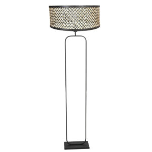 steinhauer-lámparadepie-stang-negro-bambúmetal-lámparadeambiente-e27-4818zw-1