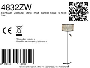 steinhauer-lámparadepie-stang-negro-bambúmetal-ø40cm-led_e27-4832zw-8a