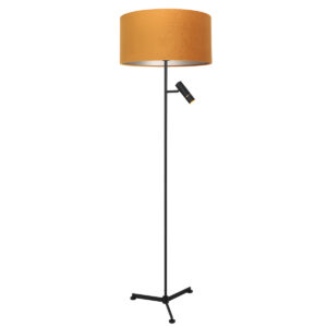 steinhauer-lámparadepie-stang-negro-metaltextil-ø40cm-led_e27-4835zw-1