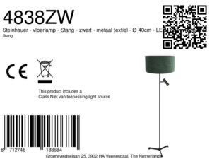 steinhauer-lámparadepie-stang-negro-metaltextil-ø40cm-led_e27-4838zw-8a