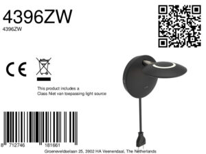 steinhauerexclusive-apliquedepared-zenith2-negro-plásticometal-ø15cm-led-4396zw-8a