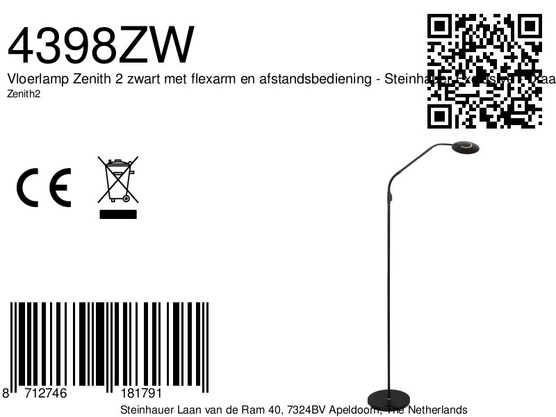 lámparadepierecargablenegrasteinhauerzenith2conbrazoflexible-8a