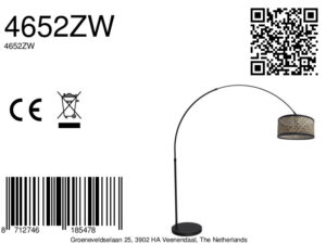 mexlite-lámparadepie-flair-negro-bambúmetal-lámparadearco-e27-4652zw-8a
