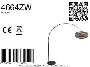mexlite-lámparadepie-flair-negro-bambúmetal-lámparadearco-e27-4664zw-8a